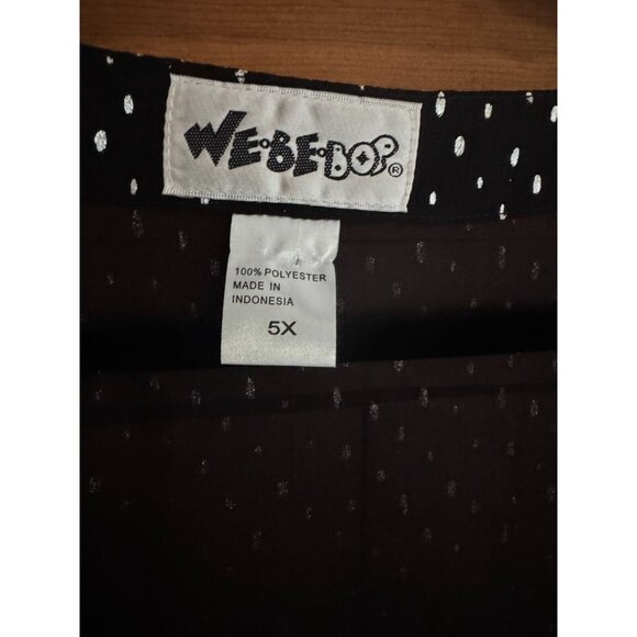 We Be Bop V-Neck Chiffon Fabric Black Silver Metallic Pullover Tunic 5X - Picture 5 of 5